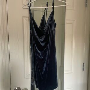 Forever 21 Navy Velvet Mini Dress